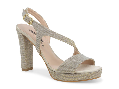 Melluso Sandali Eleganti Tacco Alto con Plateau in Tessuto